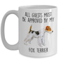 Funny Fox Terrier Ceramic Coffee Mug All Guests must be approved by my Dog