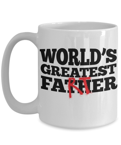 Funny Dad Mug - World's Greatest Farter -Dad joke - gag gift