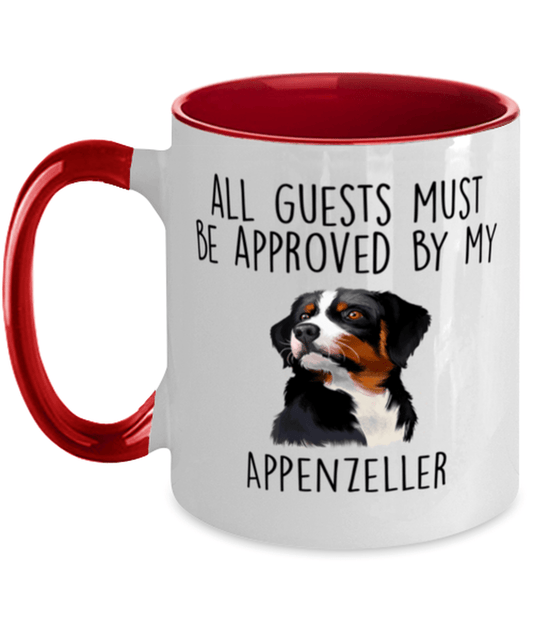 Funny Appenzeller Sennenhund -Guests must be approved Two Tone Red and White Coffee Mug