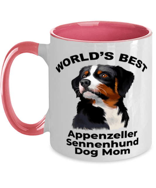 Appenzeller Sennenhund Best Dog Mom Two Tone Pink and White Coffee Mug