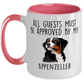 Funny Appenzeller Sennenhund -Guests must be approved Two Tone Pink and White Coffee Mug