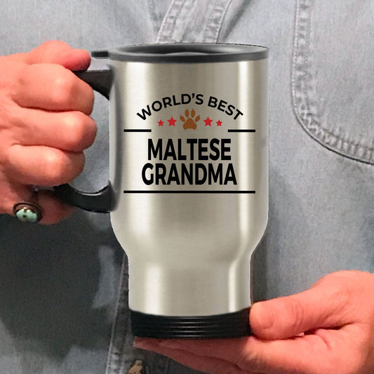 Maltese Dog Grandma Travel Coffee Mug