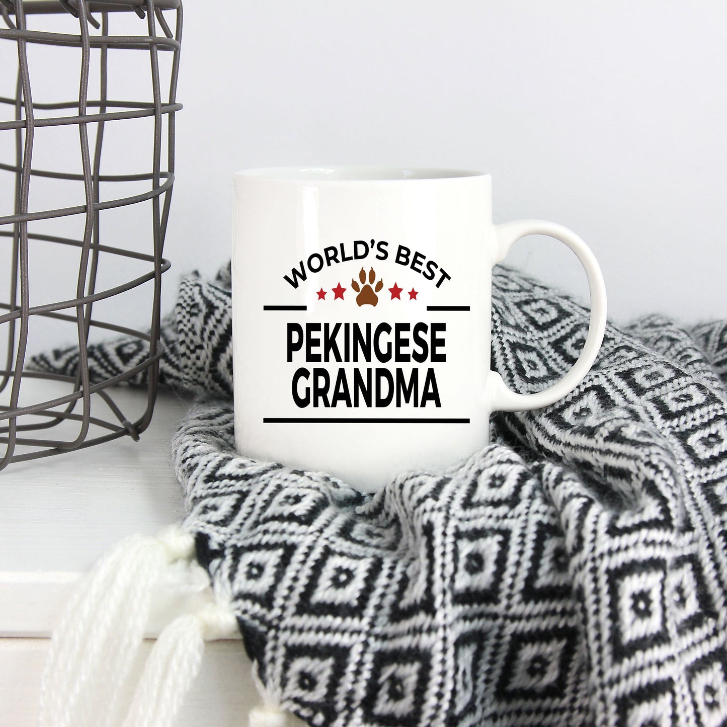 Pekingese Dog Lover Gift World's Best Grandma Birthday Mother's Day White Ceramic Coffee Mug