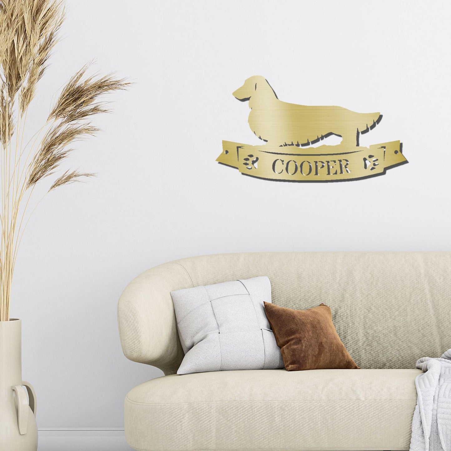 Dachshund Banner Monogram - Steel Sign