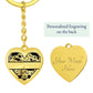 Fisherman Personalized Heart Shaped Engraved Keychain
