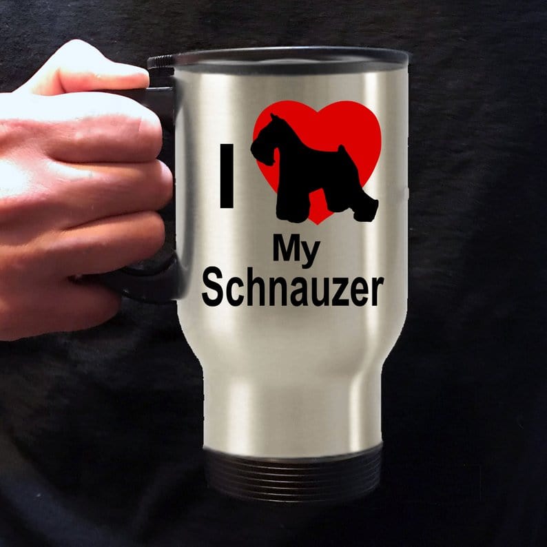 Love my Schnauzer Dog Travel Coffee Mug