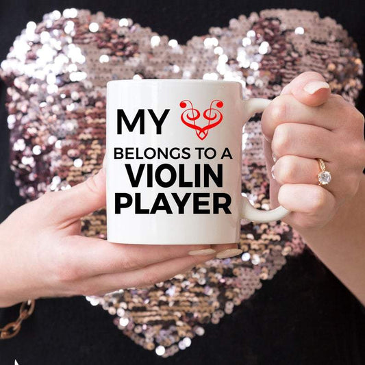 Violin Player Mug - My Heart Belongs To A Violin Player