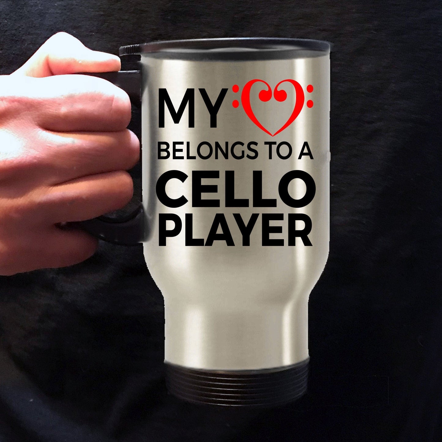 Cello Player Travel Mug - My Heart Belongs To A Cello Player