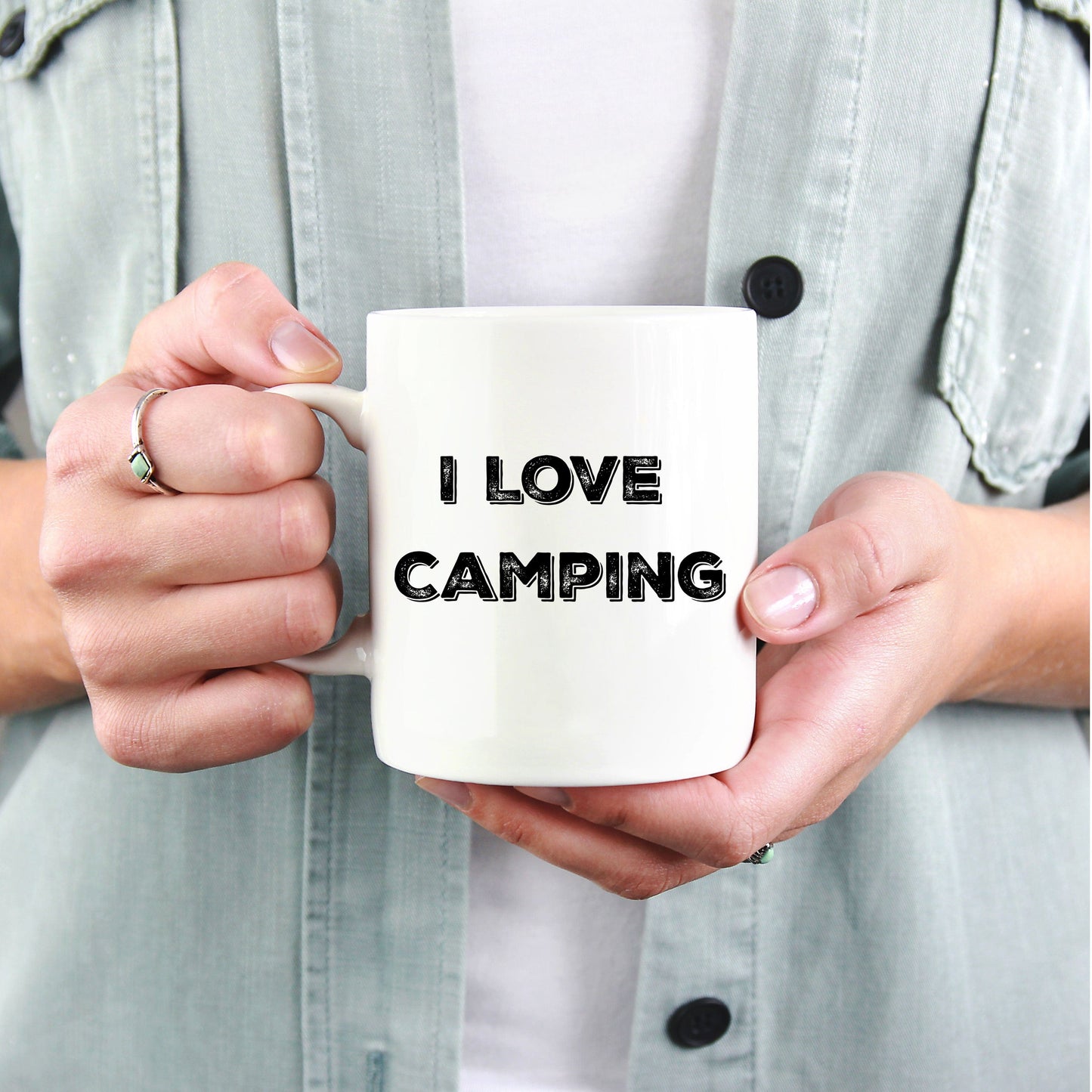 I Love Camping White Ceramic Coffee Mug