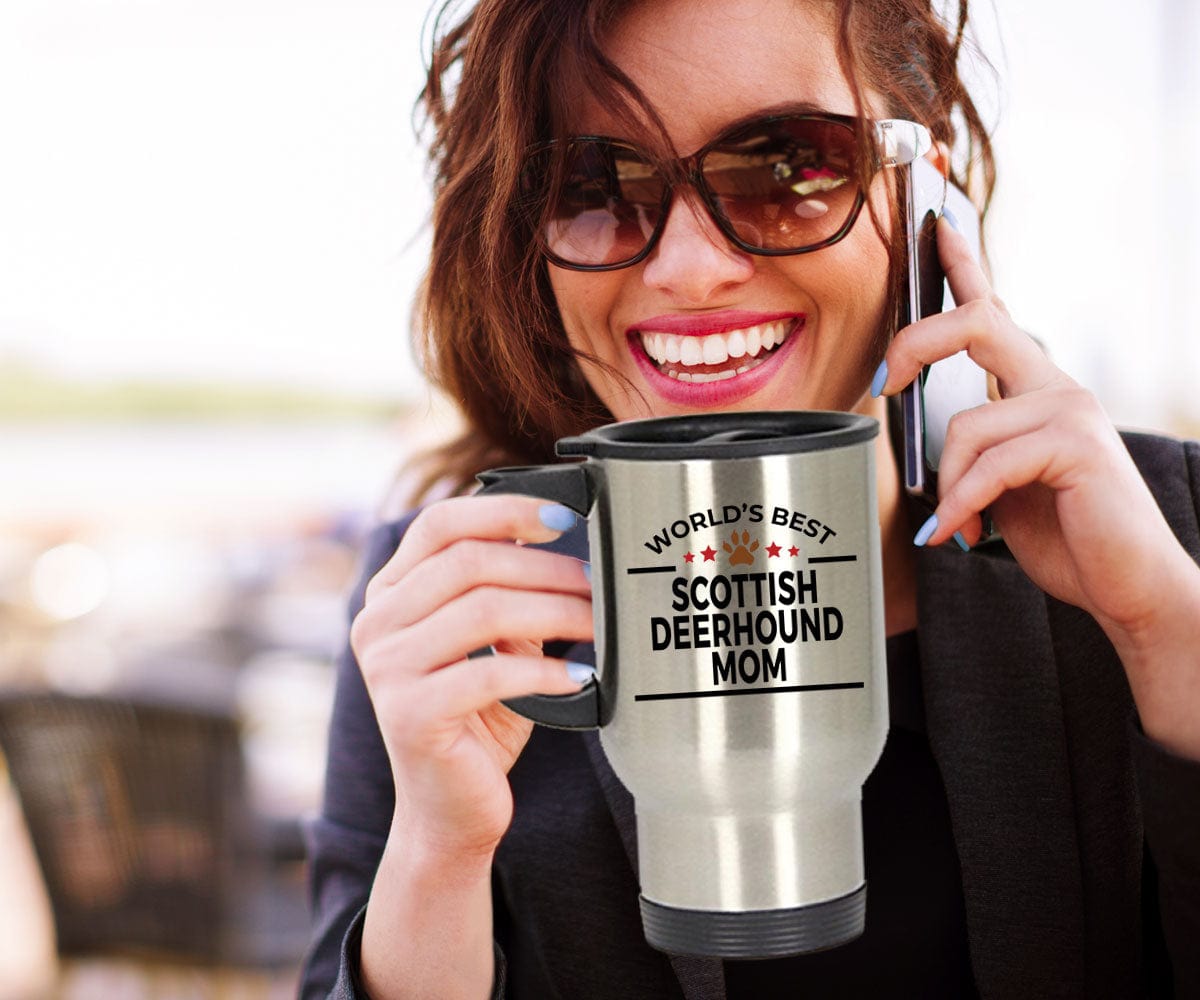 Scottish Deerhound Dog Mom Travel Coffee Mug