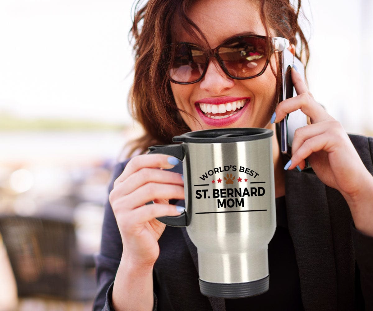 St. Bernard Dog Lover Mom Travel Coffee Mug