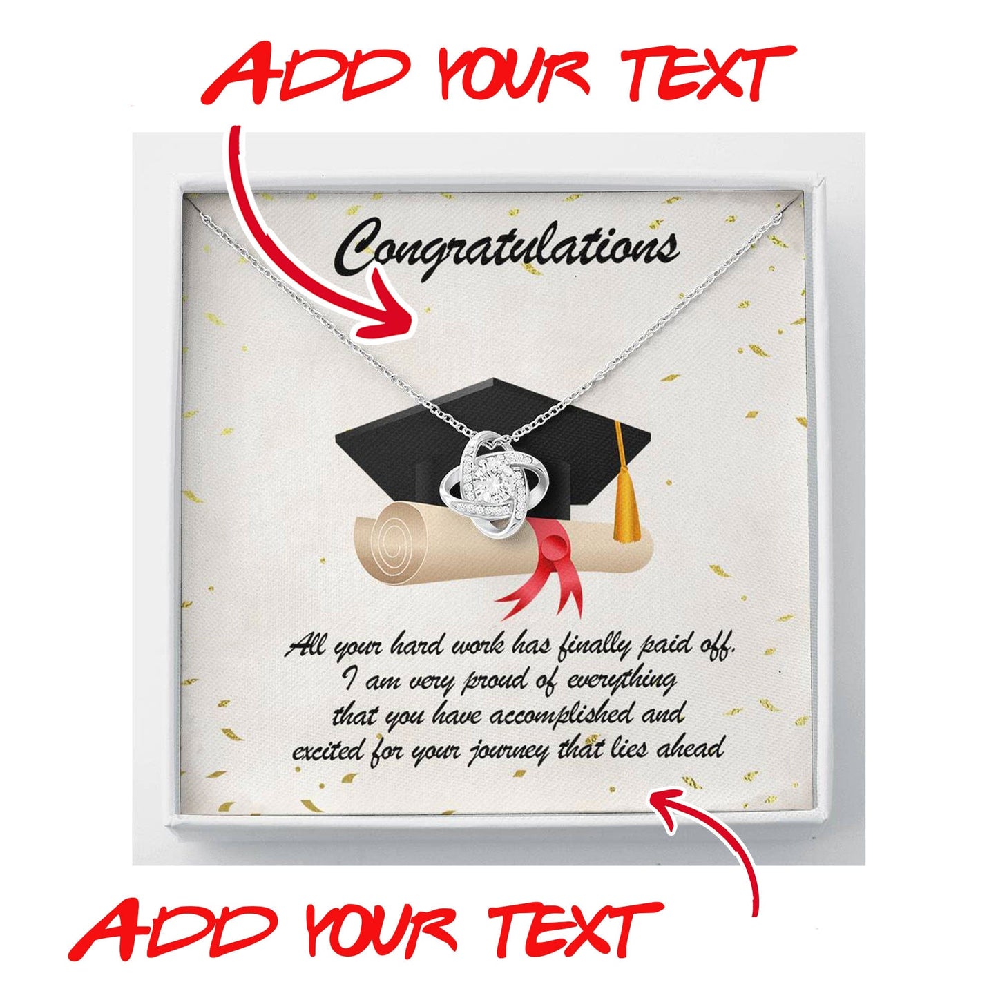 Congratulations Graduate Custom Message Card Necklace