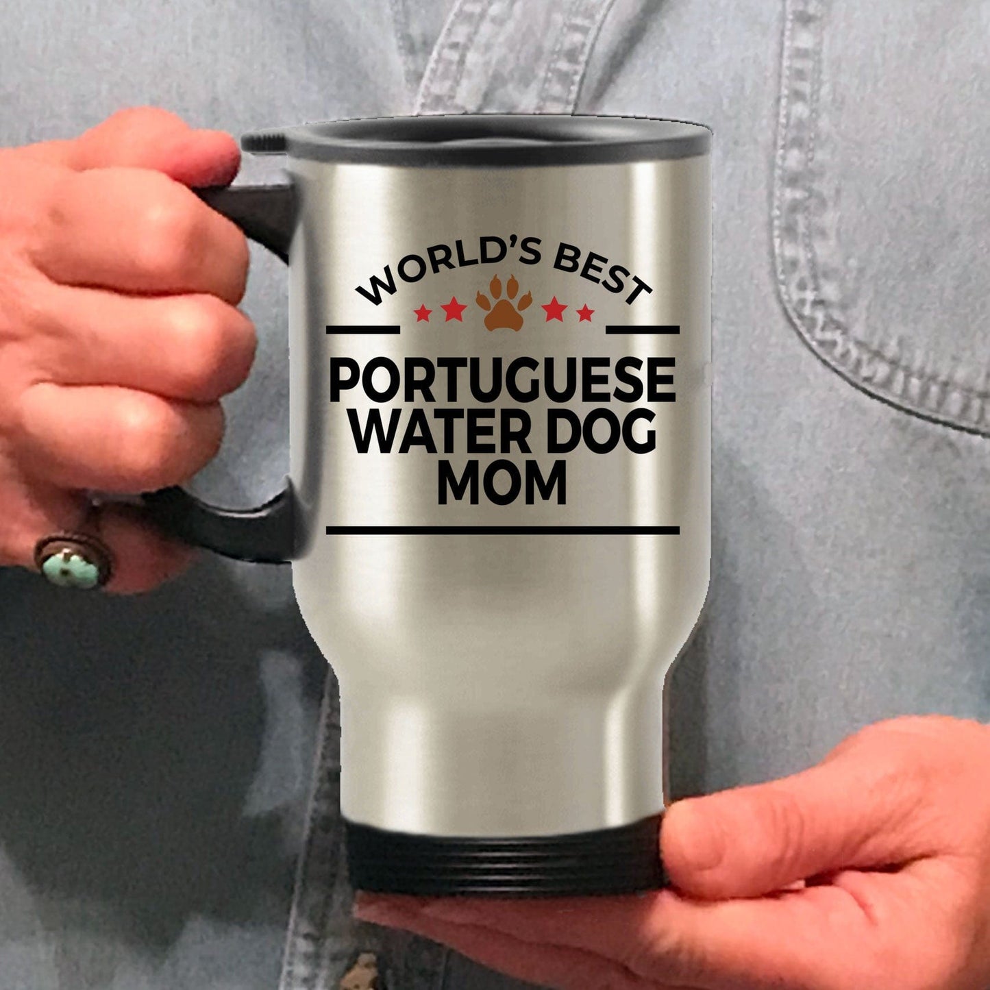 Portuguese Water Dog Mom Travel Coffee Mug
