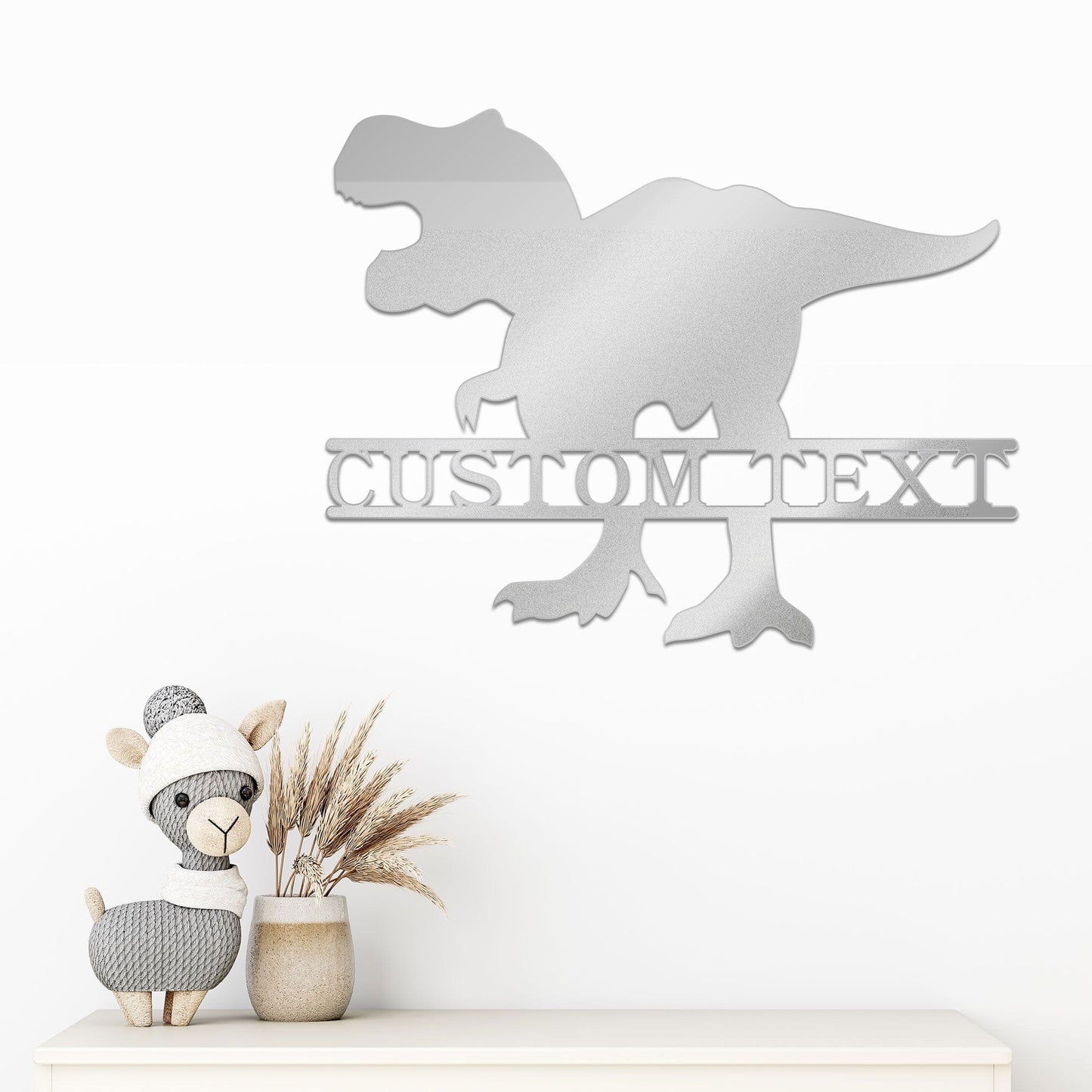 Dinosaur T-Rex Personalized Name Metal Art Wall Sign