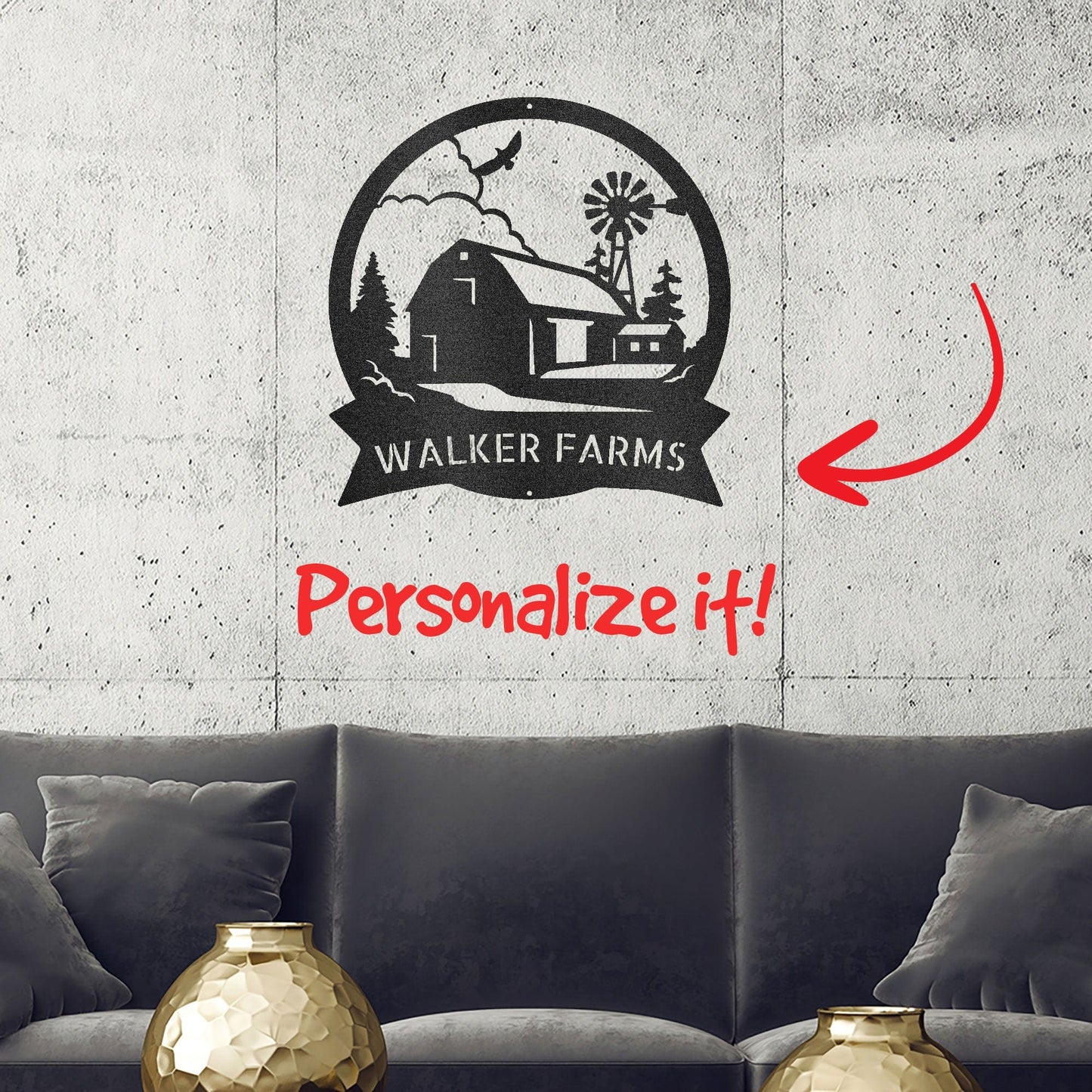 Barn Farm Personalized Indoor Outdoor Steel Wall Sign