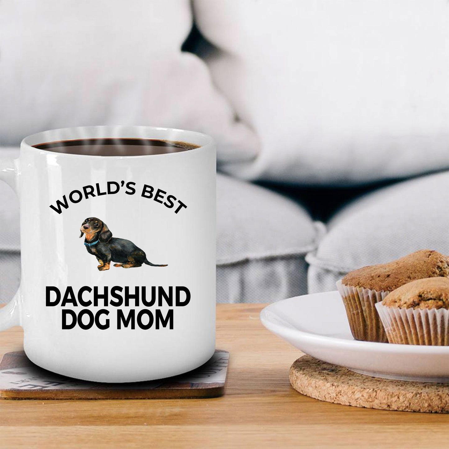 Dachshund Dog Lover Gift World's Best Mom Birthday Mother's Day Present White Ceramic Coffee Tea Mug