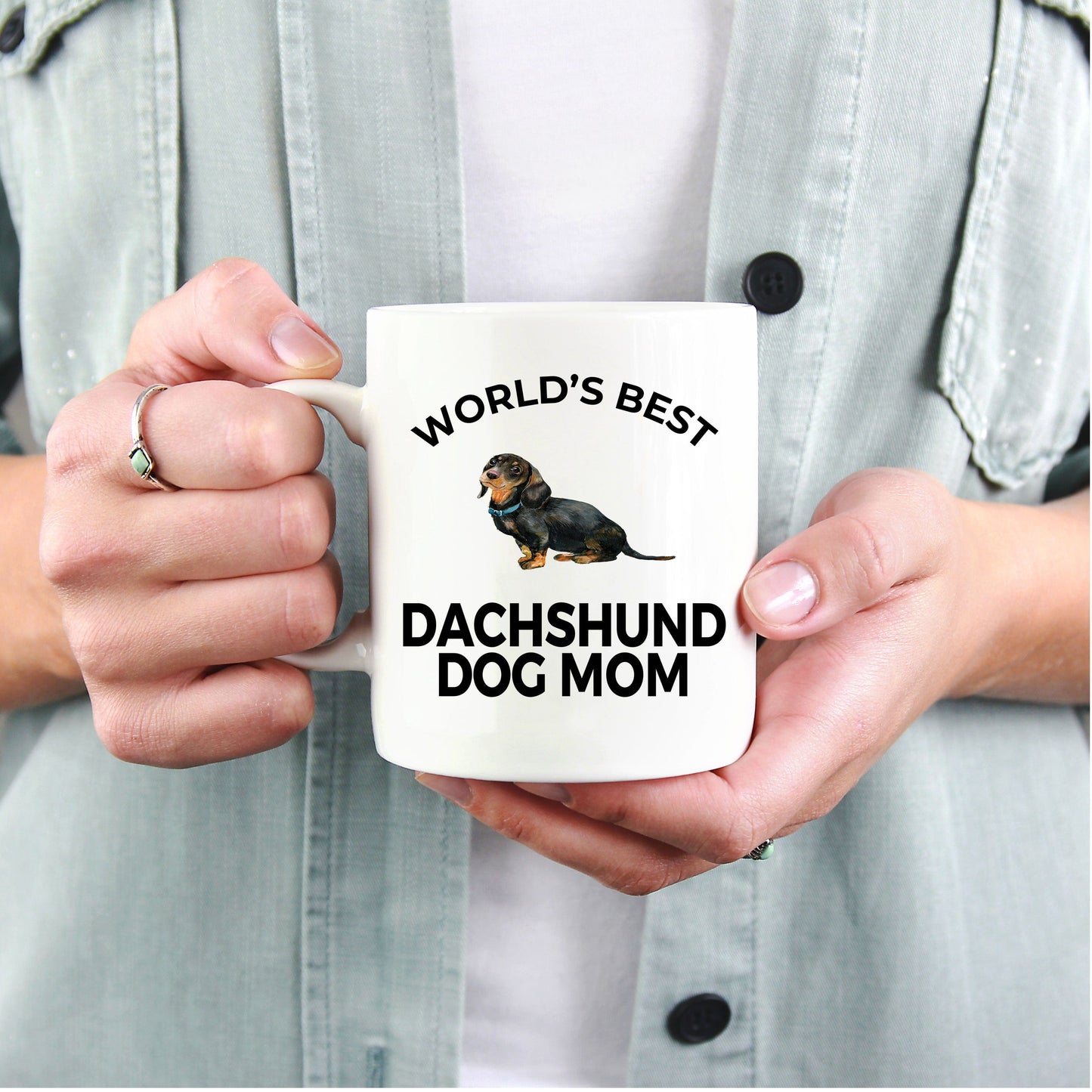 Dachshund Dog Lover Gift World's Best Mom Birthday Mother's Day Present White Ceramic Coffee Tea Mug