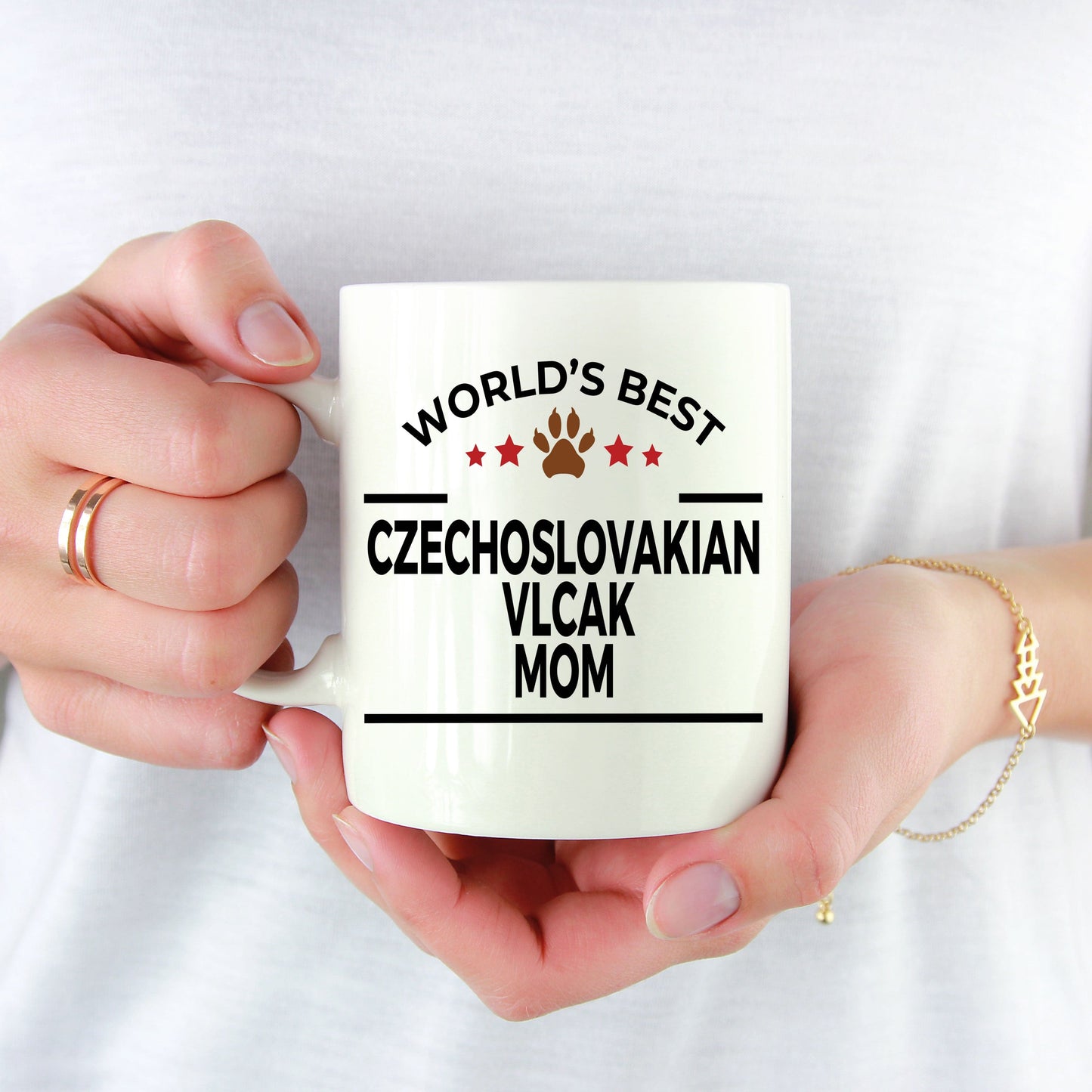 Czechoslovakian Vlcak Dog Lover Gift World's Best Mom Birthday Mother's Day White Ceramic Coffee Mug