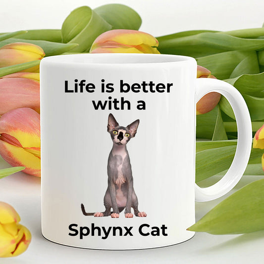 Sphynx Cat Coffee Mug - Life is Better