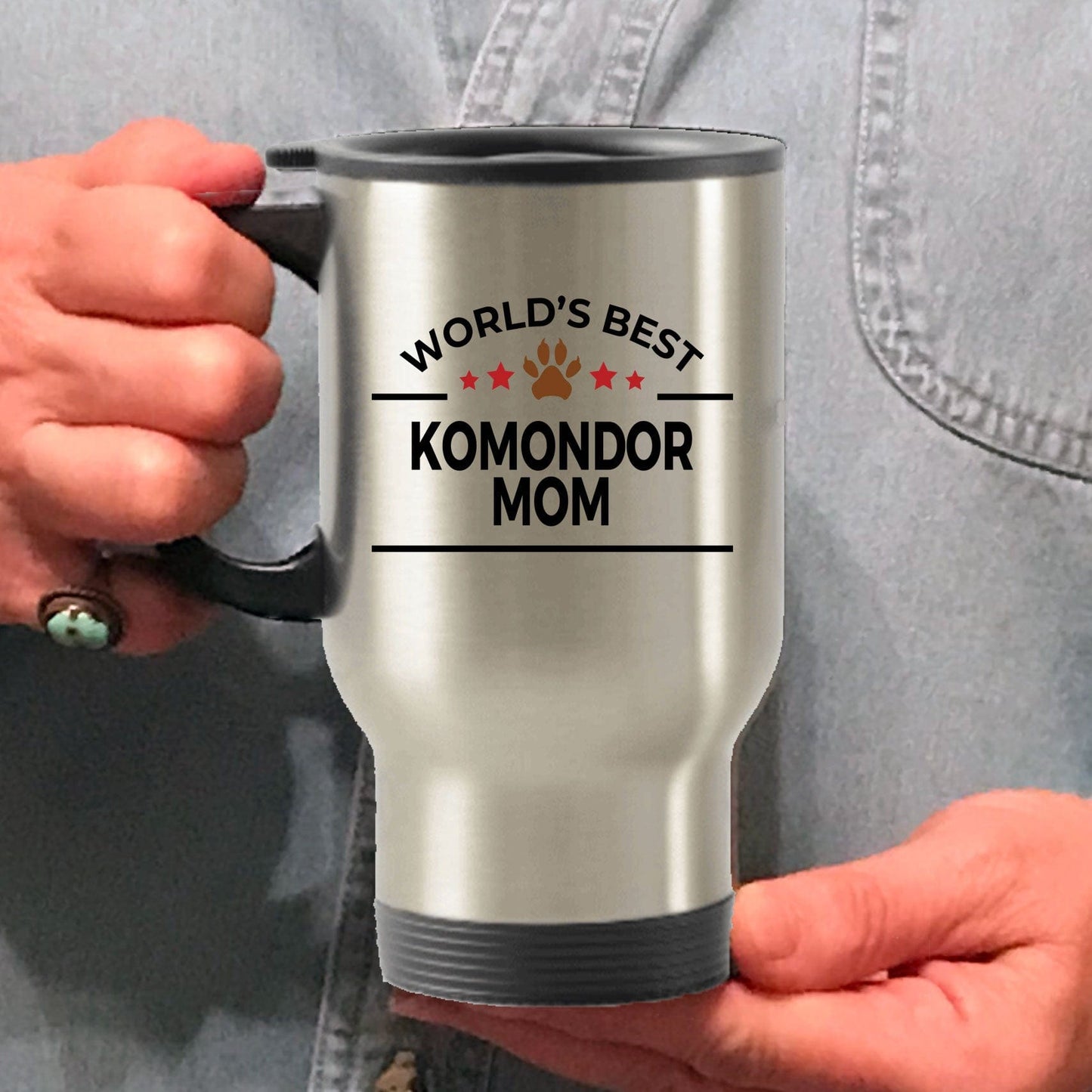 Komondor Dog Mom Travel Mug