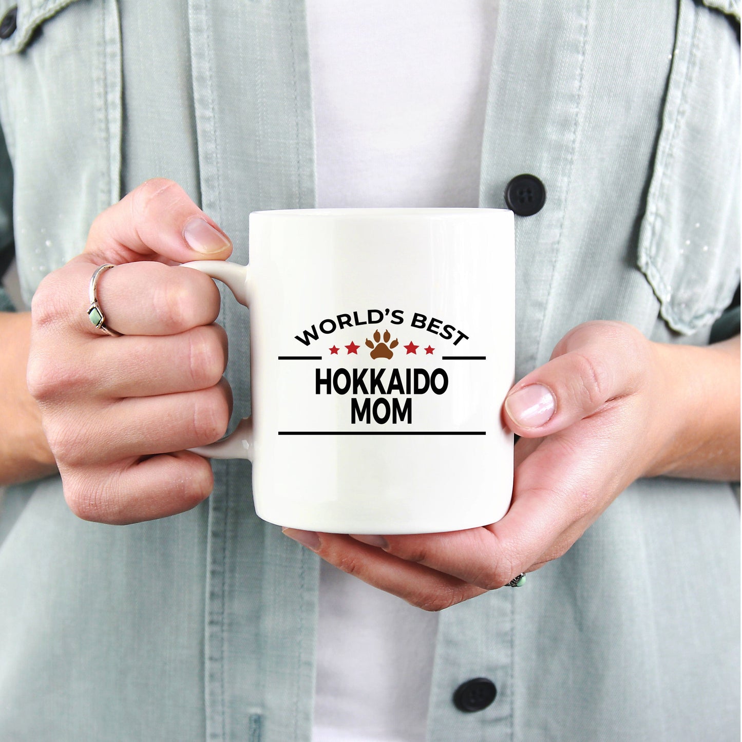 Hokkaido Dog Lover Gift World's Best Mom Birthday Mother's Day White Ceramic Coffee Mug