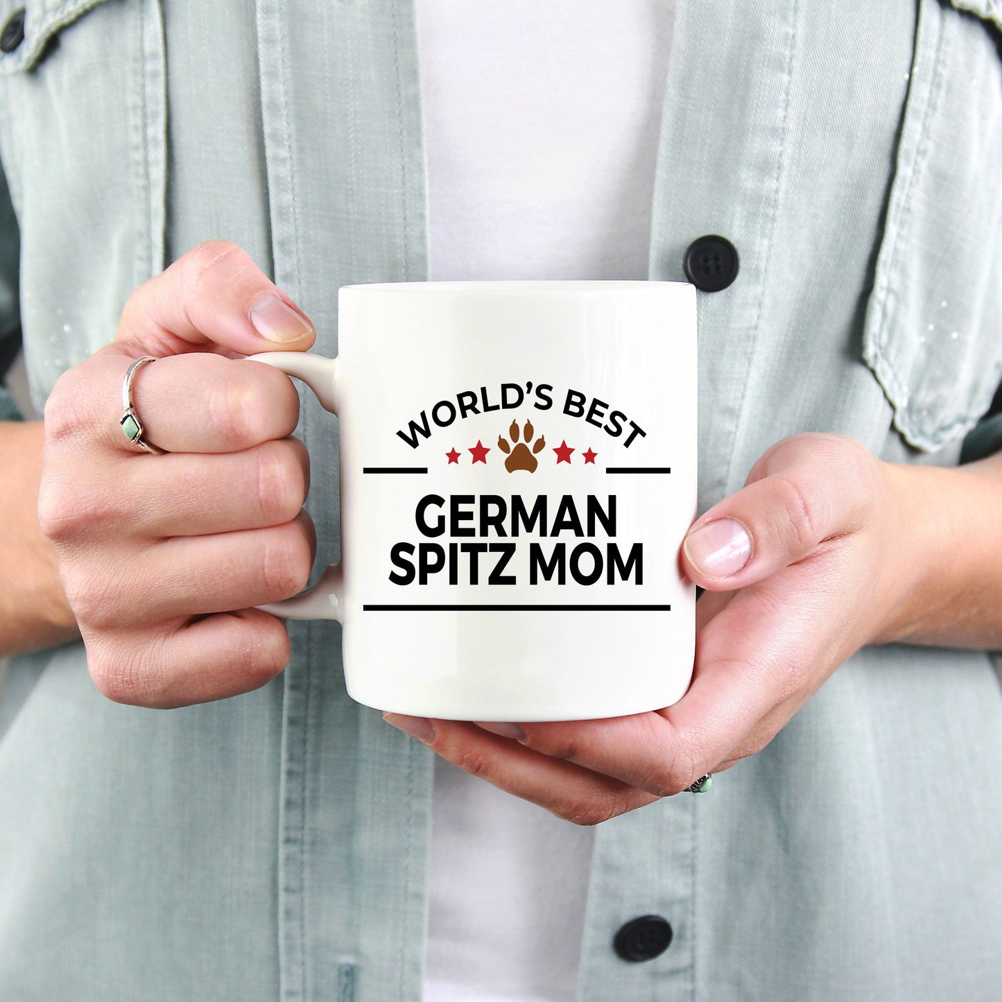 German Spitz Dog Lover Gift World's Best Mom Birthday Mother's Day White Ceramic Coffee Mug