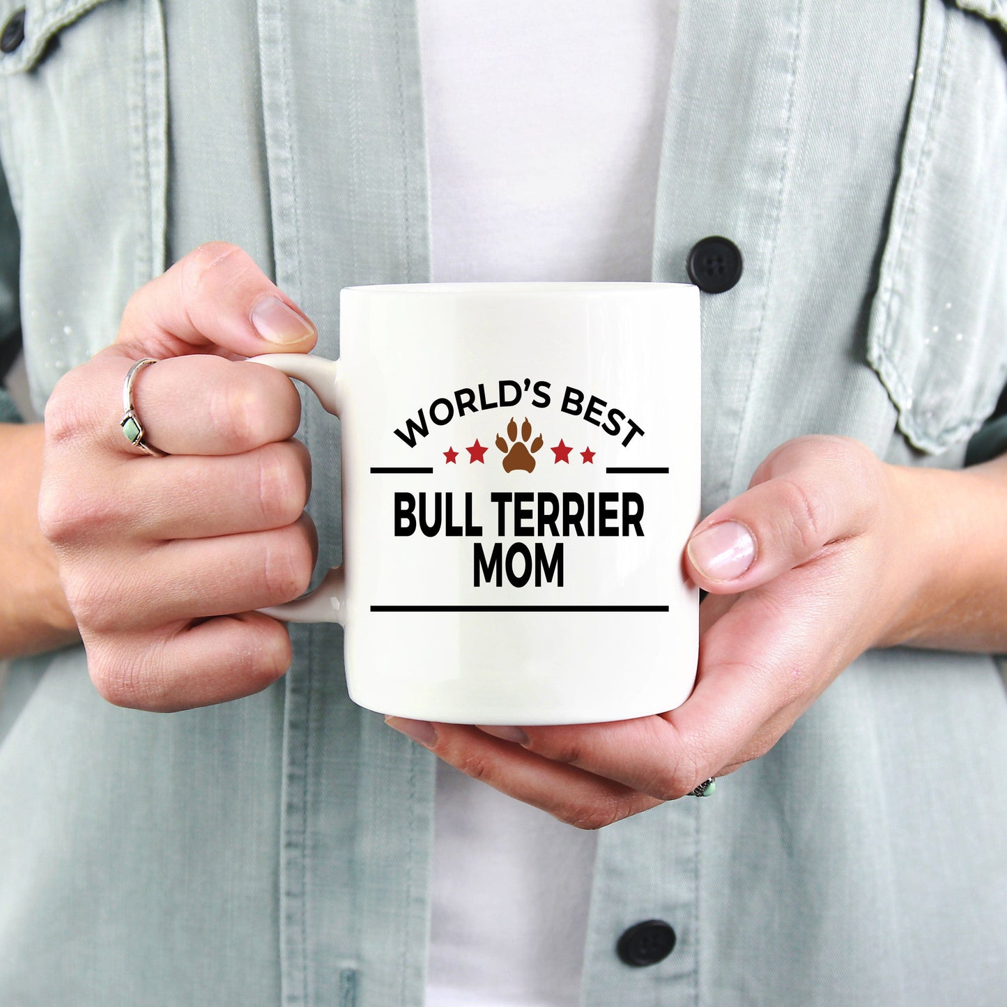 Bull Terrier Dog Lover Gift World's Best Mom Birthday Mother's Day White Ceramic Coffee Mug