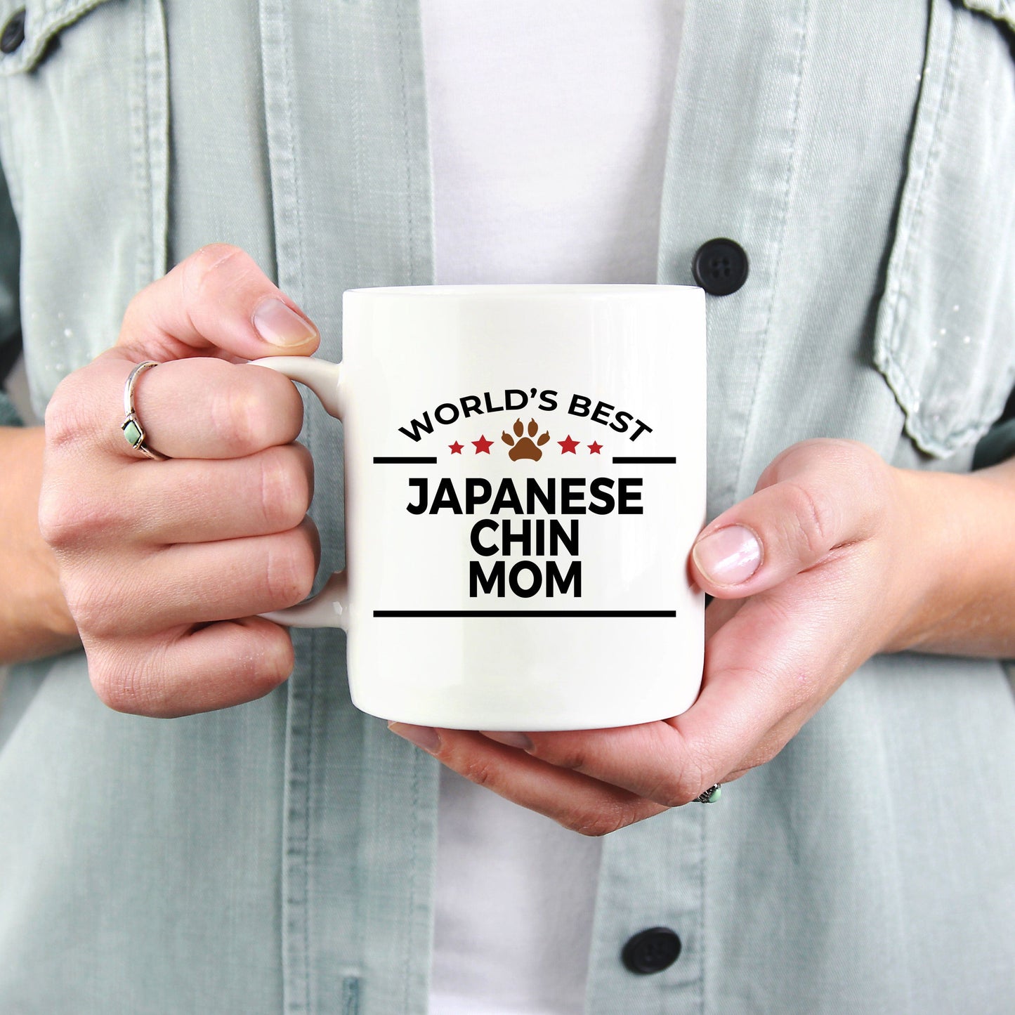 Japanese Chin Dog Lover Gift World's Best Mom Birthday Mother's Day White Ceramic Coffee Mug