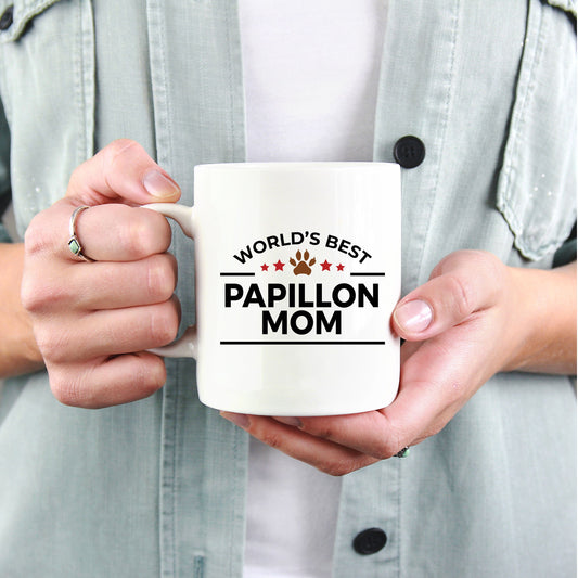 Papillon Dog Lover Gift World's Best Mom Birthday Mother's Day White Ceramic Coffee Mug
