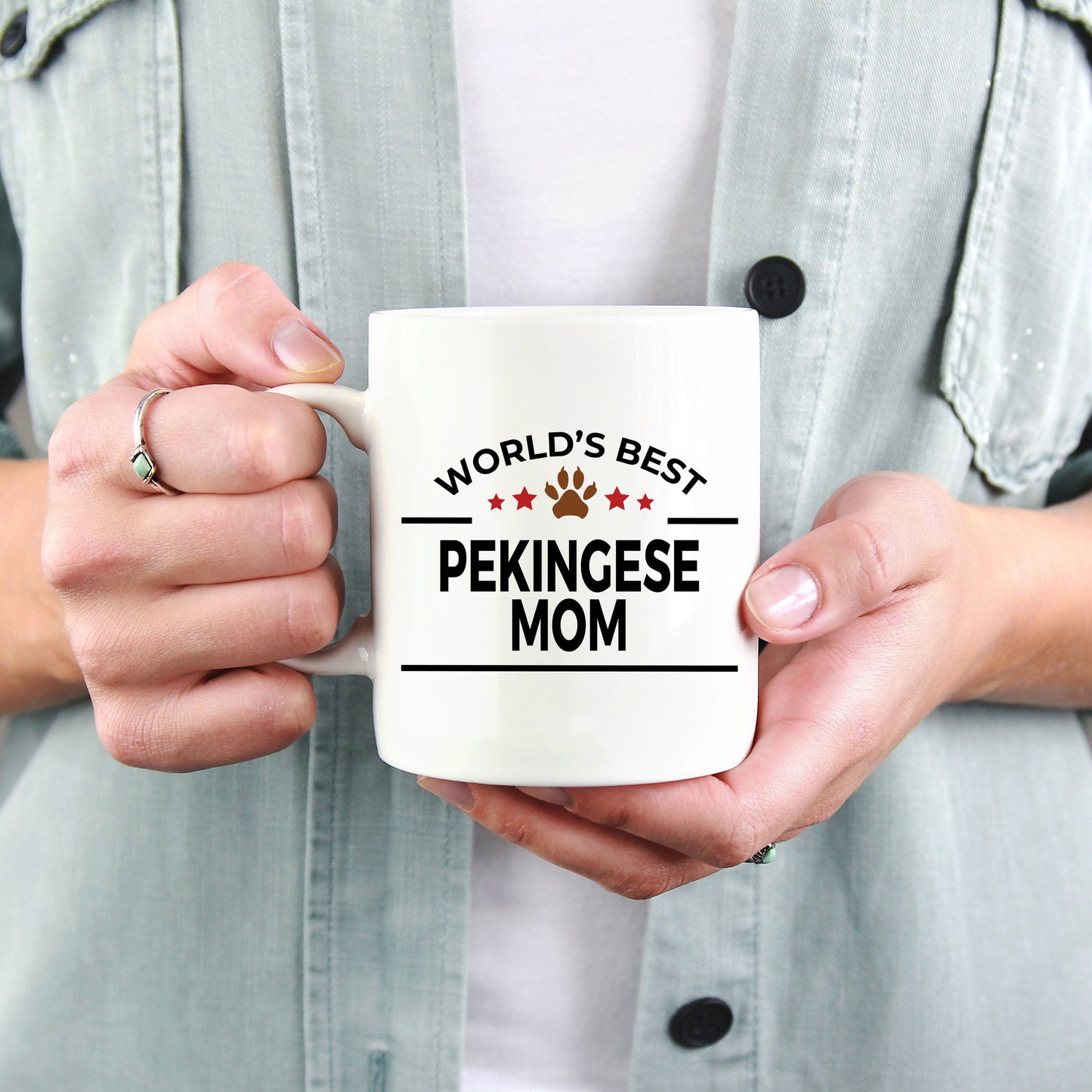 Pekingese Dog Lover Gift World's Best Mom Birthday Mother's Day White Ceramic Coffee Mug