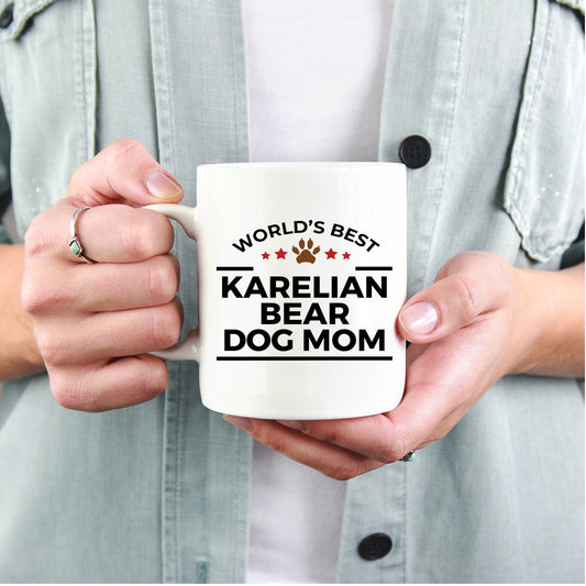 Karelian Bear Dog Lover Gift World's Best Mom Birthday Mother's Day White Ceramic Coffee Mug