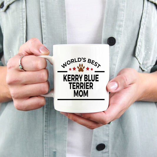 Kerry Blue Terrier Dog Lover Gift World's Best Mom Birthday Mother's Day White Ceramic Coffee Mug