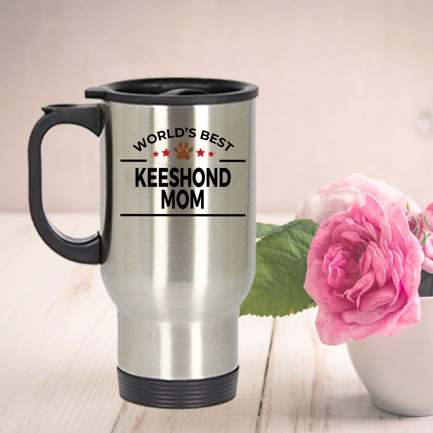 Keeshond Dog Mom Travel Mug