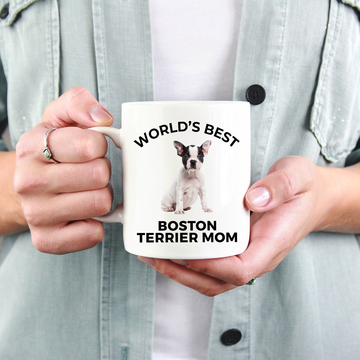 Boston Terrier Puppy Dog Mom Ceramic Coffee Mug