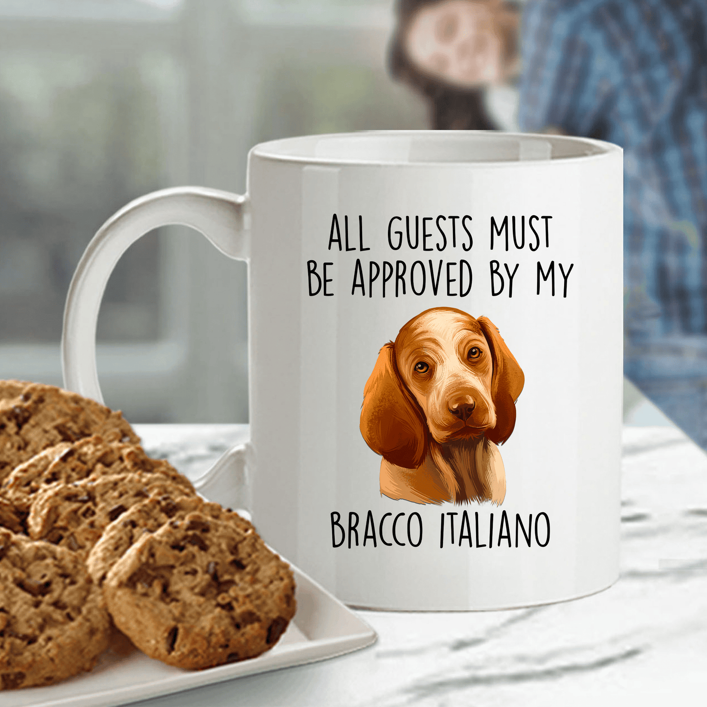 Bracco Italiano - All Guests Must be Approved - Funny Dog Ceramic Coffee Mug