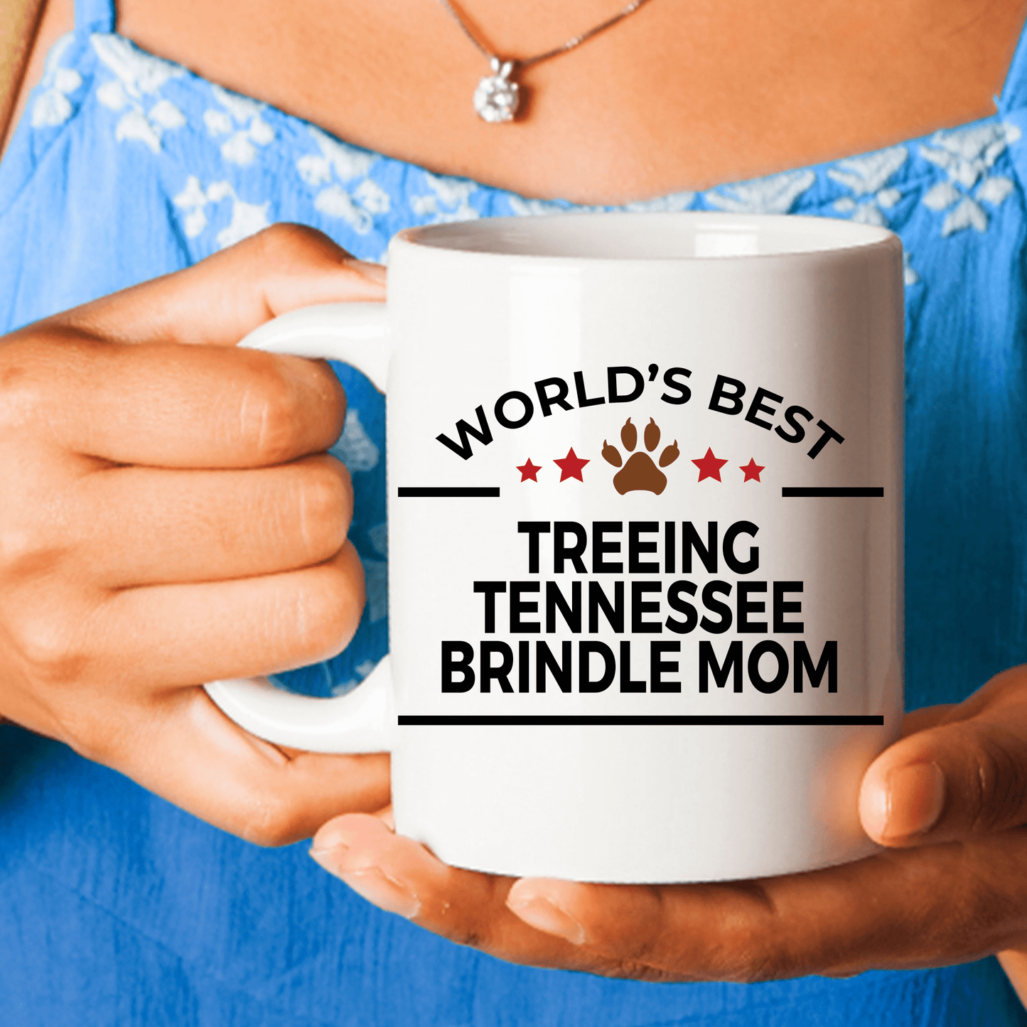 Treeing Tennessee Brindle World's Best Dog Mom Ceramic Coffee Mug