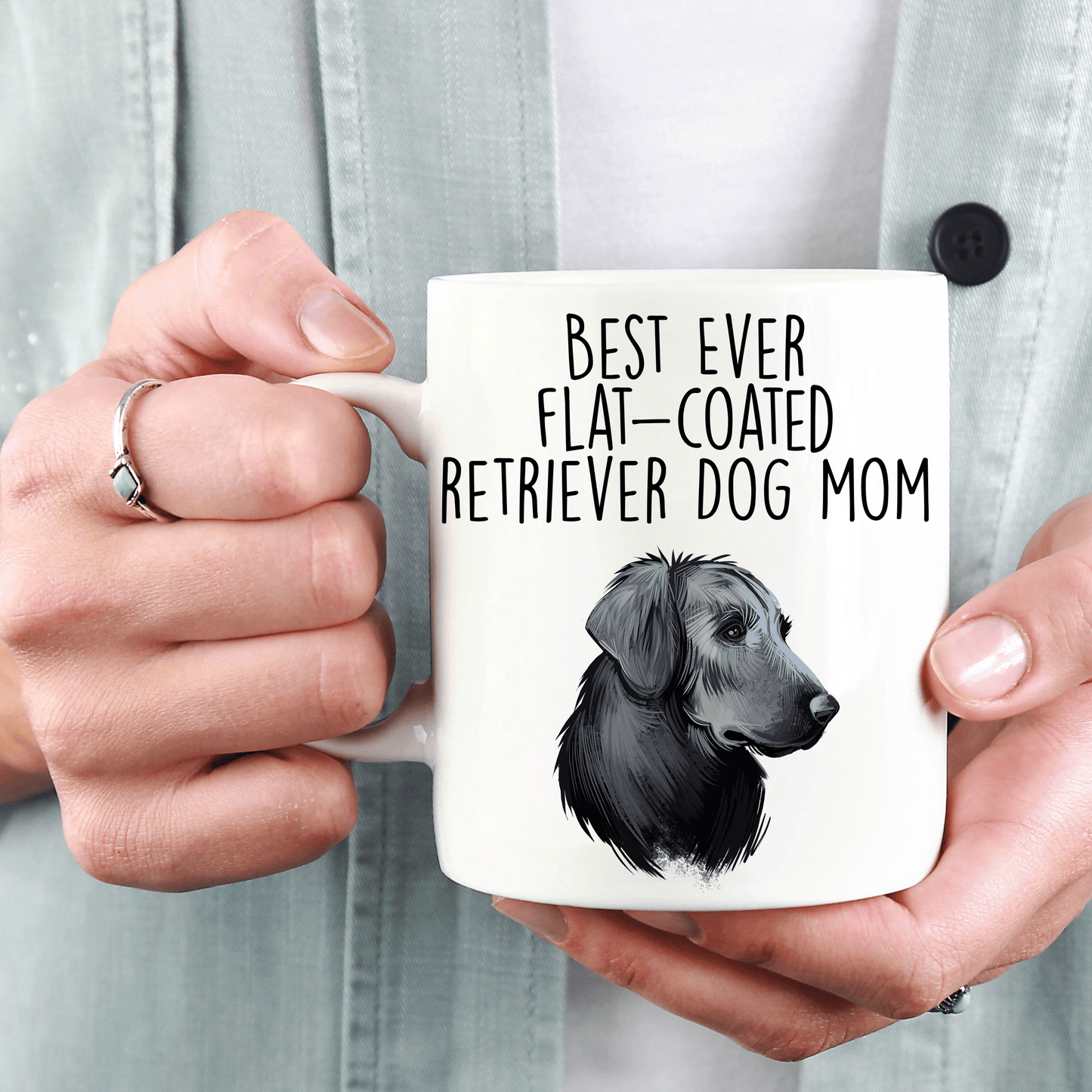 Best Ever Flat-Coated Retriever Dog Mom Ceramic Coffee Mug