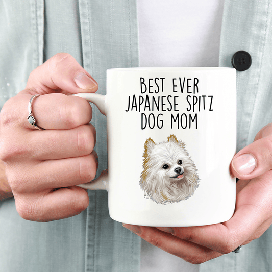 Japanese Spitz World's Best Dog Mom Ceramic Coffee Mug