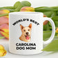 Carolina Best Dog Mom ceramic Coffee Mug white and color two tone