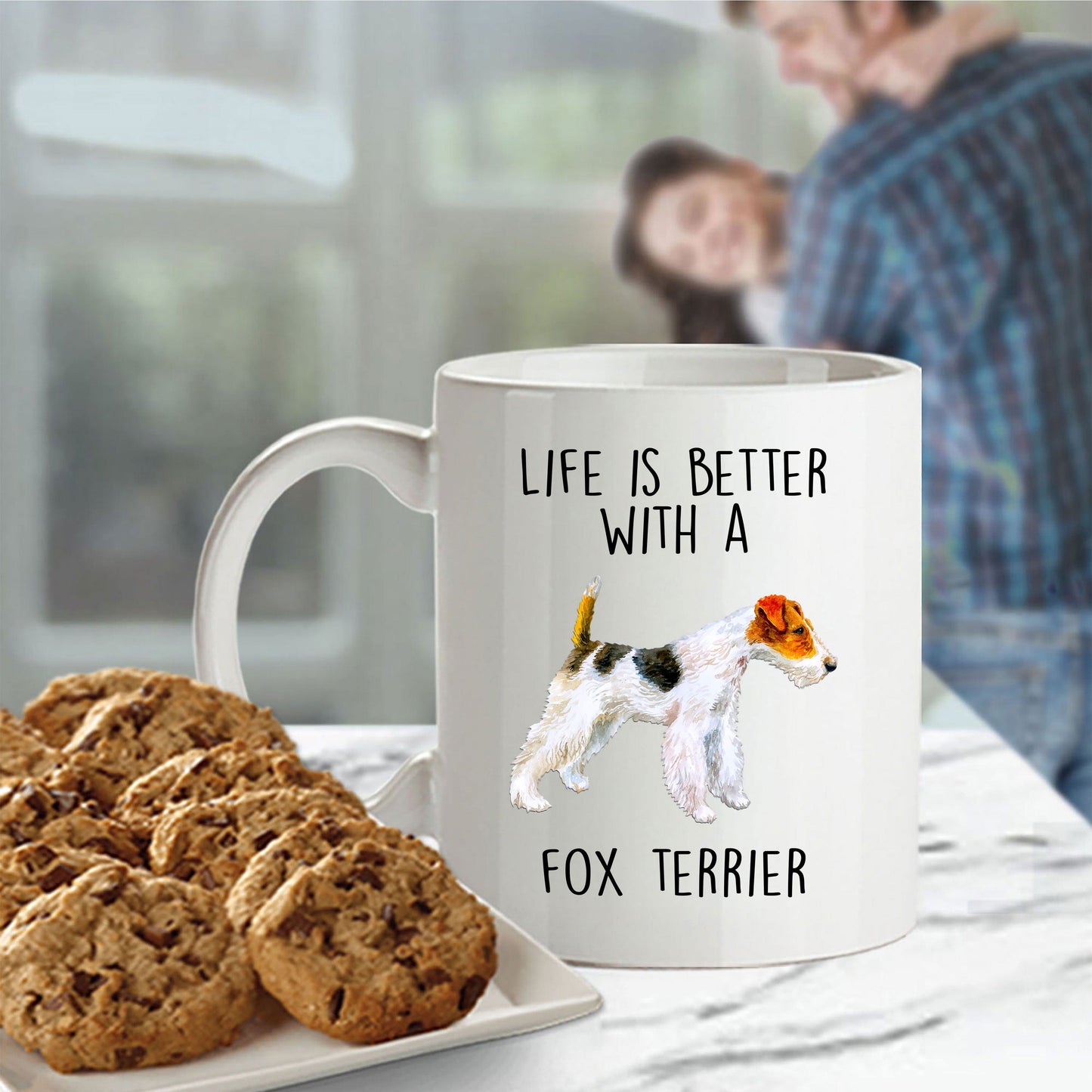 Life is Better with a Fox Terrier Dog Ceramic Coffee Mug