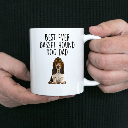 Best Ever Basset Hound Dog Dad Custom Ceramic Coffee Mug