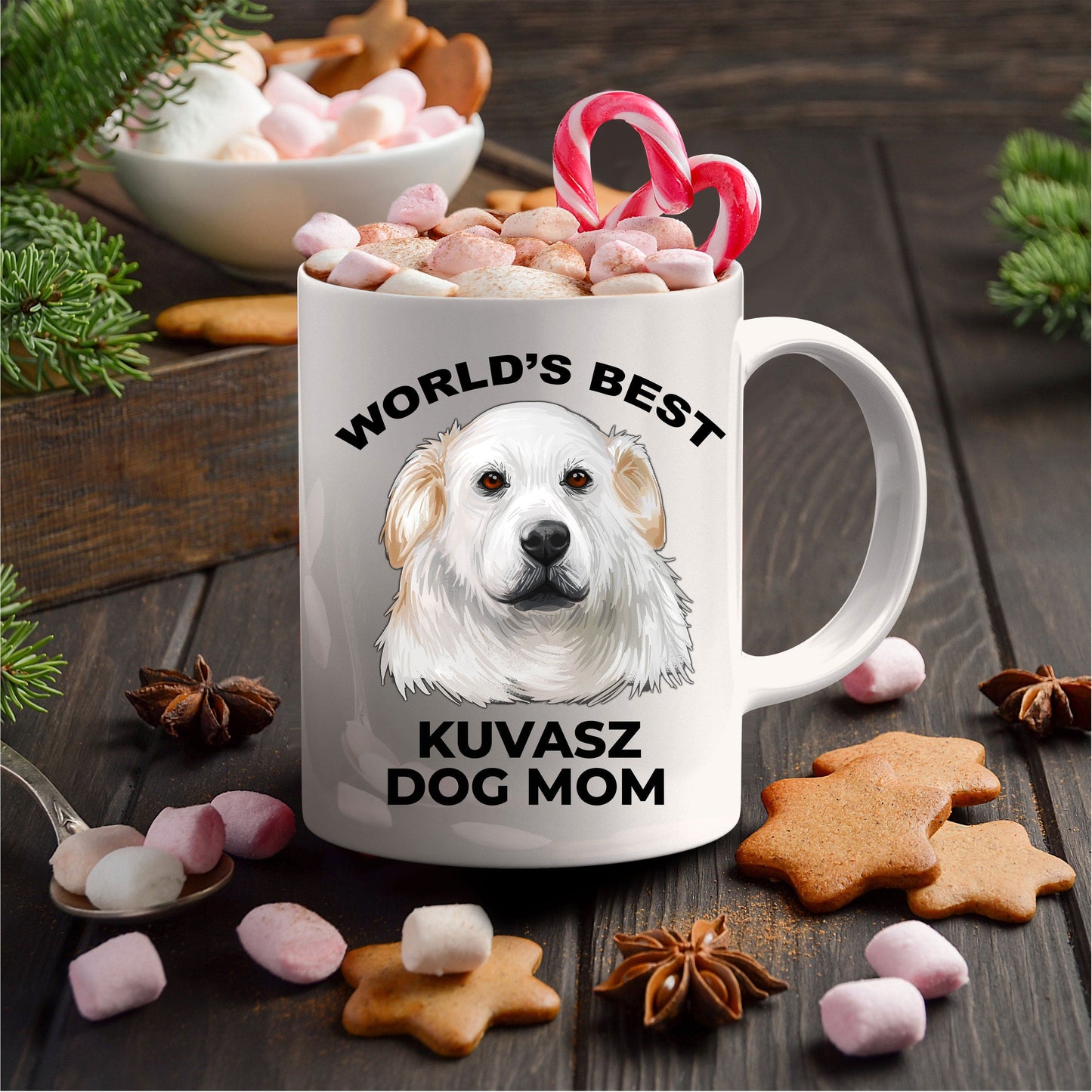 Kuvasz Best Dog Mom Ceramic and two tone color mugs