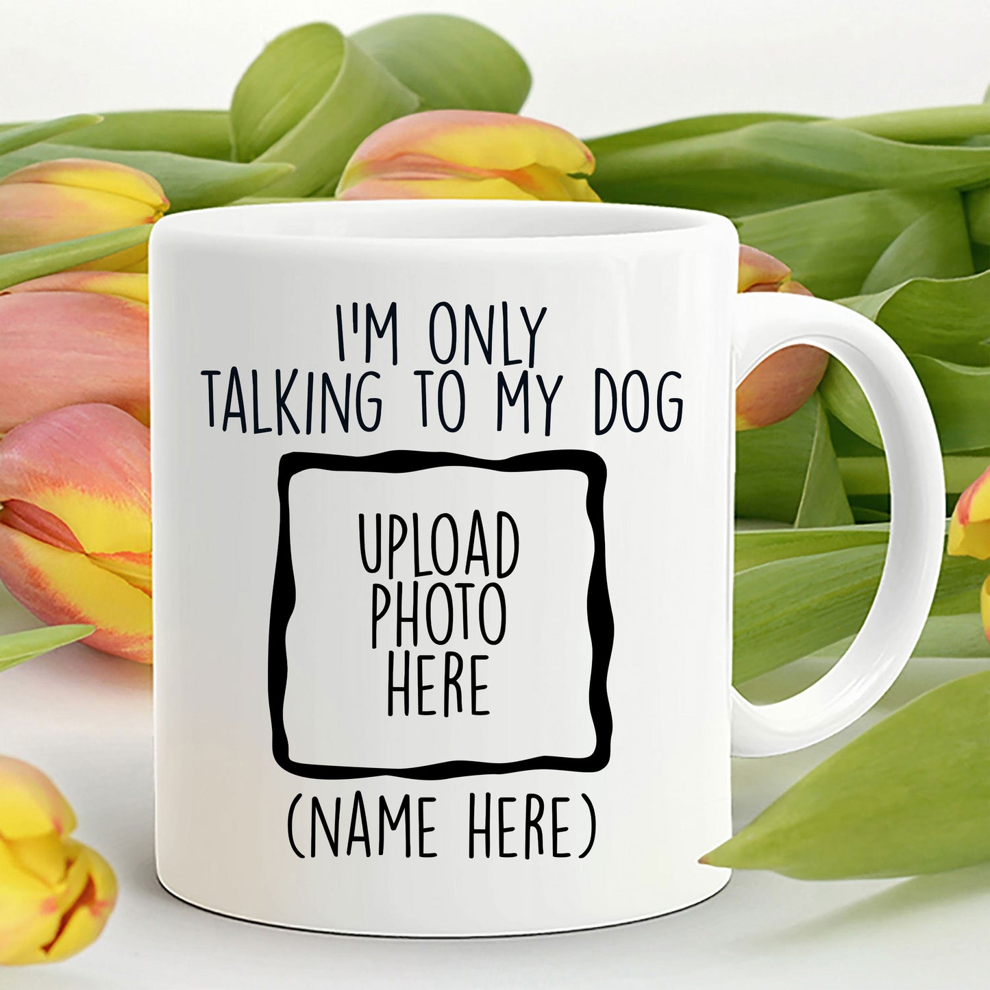 Personalized Photo Upload I'm Only Talking to my Dog Custom Coffee Mug