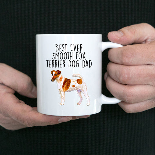 Best Ever Smooth Fox Terrier Dog Dad Ceramic Coffee Mug