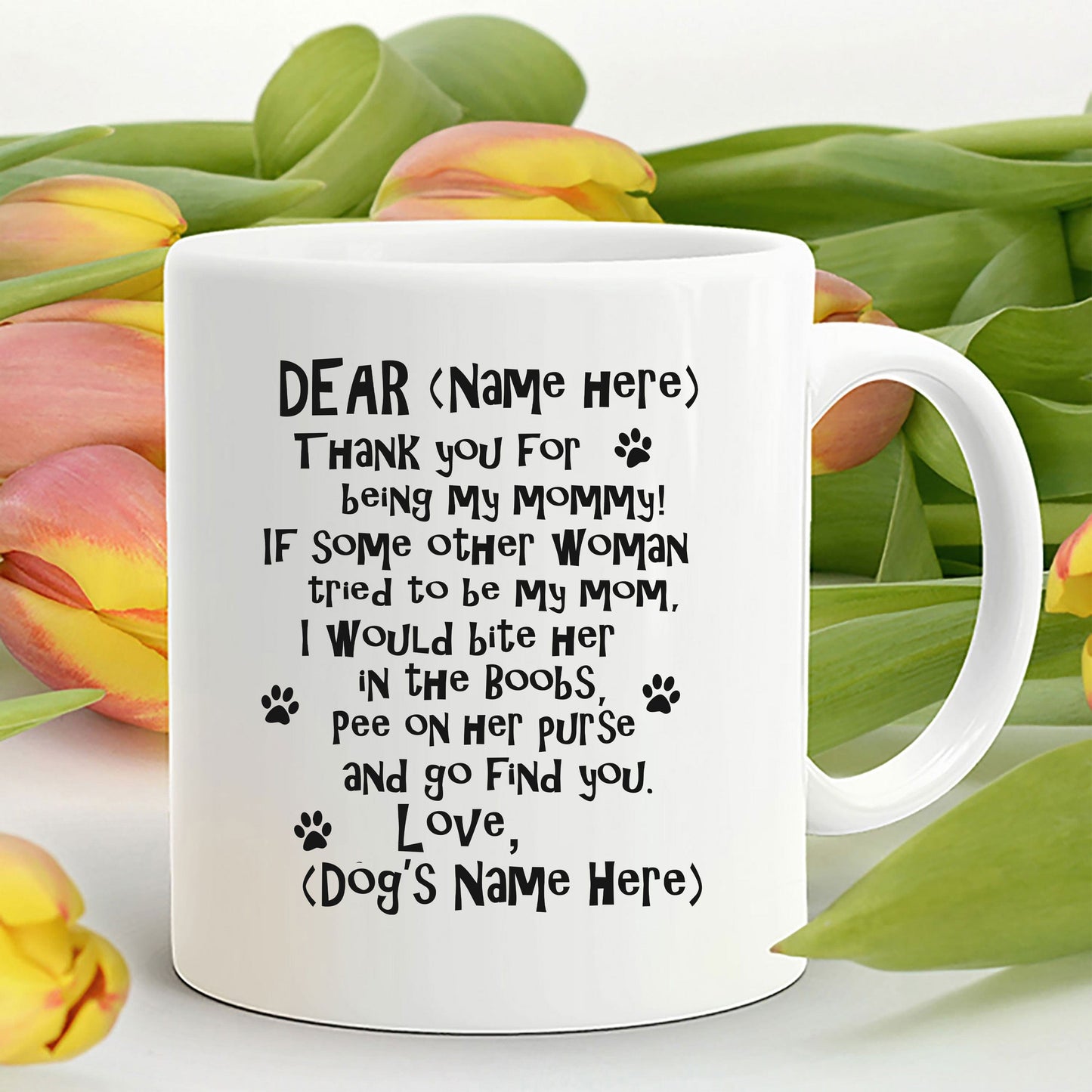 Personalized Dog Mommy Funny Ceramic Mug with Custom Photo Upload