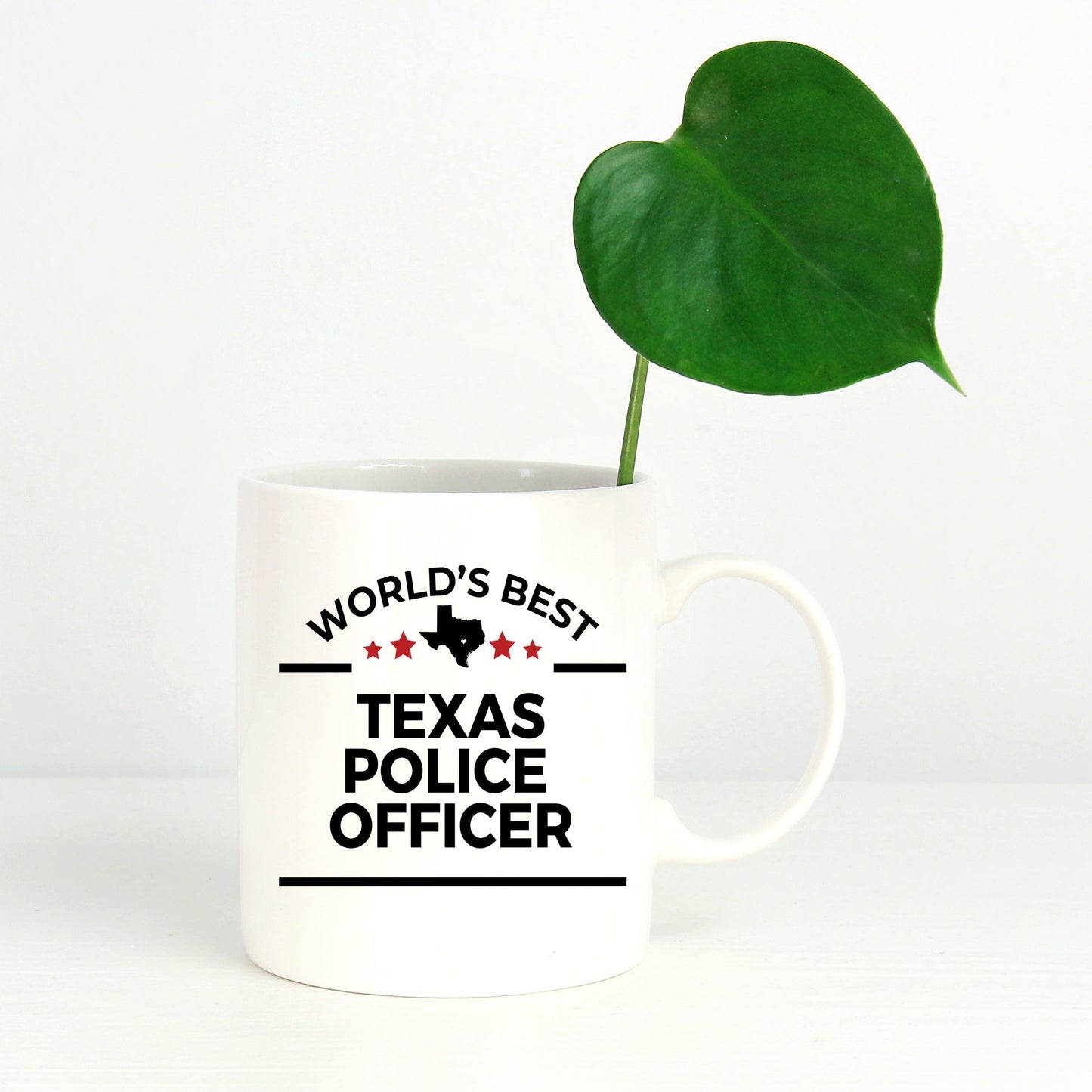 Texas Police Officer Gift World's Best White Ceramic Coffee Mug