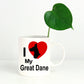 Love my Great Dane Dog White Ceramic Coffee Mug