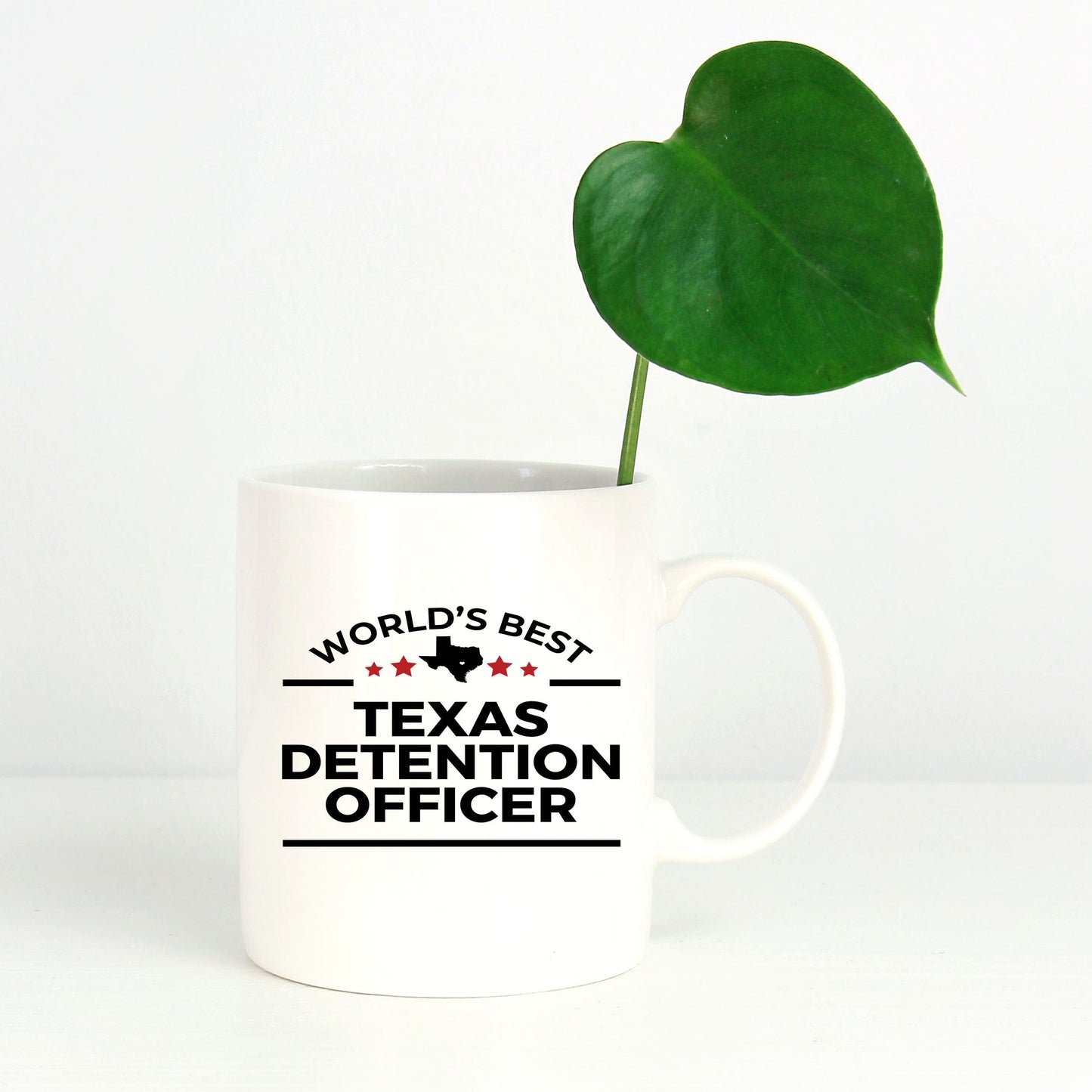 Texas Detention Officer Gift World's Best Law Enforcement White Ceramic Coffee Mug