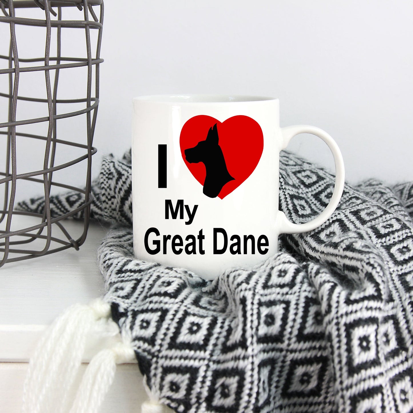 Love my Great Dane Dog White Ceramic Coffee Mug