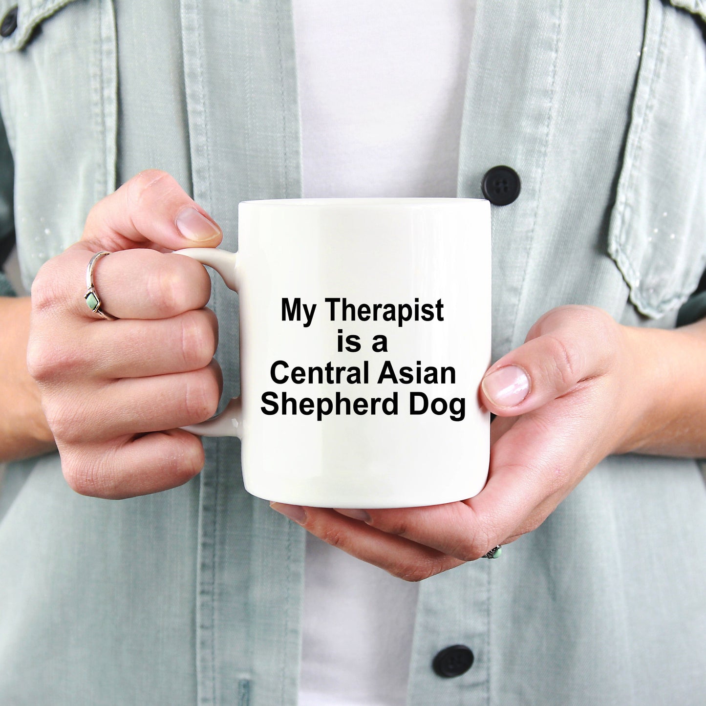 Central Asian Shepherd Dog Owner Lover Funny Gift Therapist White Ceramic Coffee Mug